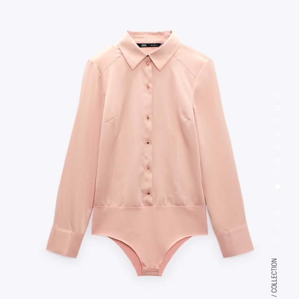 Satin shoulder pad bodysuit